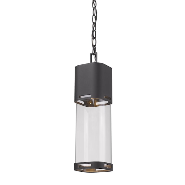 Z-Lite Lestat 1 Light Outdoor Chain Light, Black & Clear 562CHB-BK-LED - main